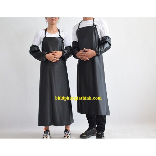 Tạp dề PVC chống hoá chất chống dầu chống Axit màu đen kích thước 110cm*80cm