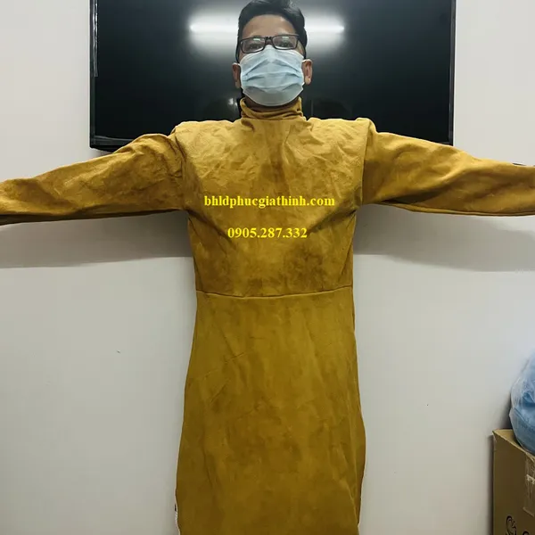 Áo khoát da bò chịu nhiệt dùng cho thợ hàn