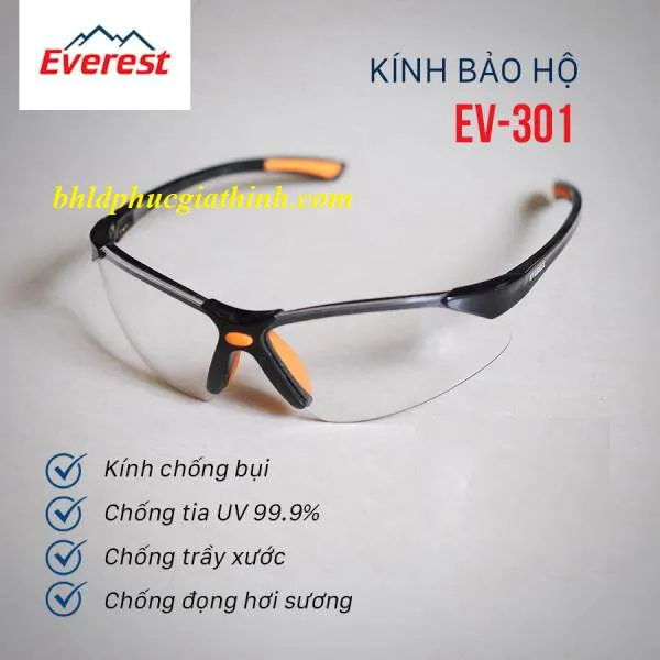 KÍNH BẢO HỘ EVEREST EV301 TRẮNG TRONG