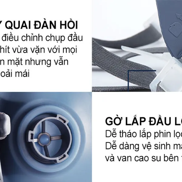 Mặt nạ phòng độc 3M 7501 chính hãng sử dụng 2 Phin lọc