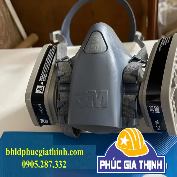 Mặt nạ phòng độc 3M 7501 chính hãng sử dụng 2 Phin lọc