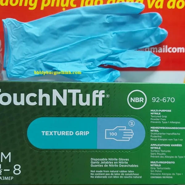 Găng tay công nghiệp Nitrile chống hoá chất Ansell TouchNTuff 92-670