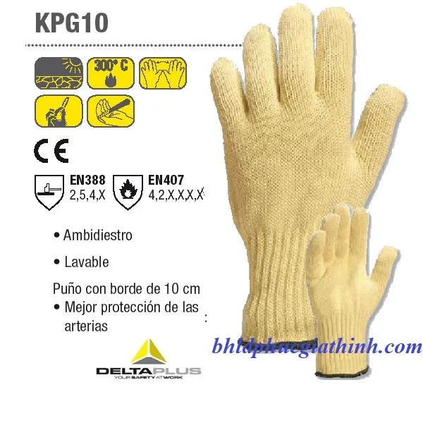 GĂNG TAY DELTA PLUS PKG10 CHỐNG CẮT CHỊU NHIỆT 250 ĐỘ