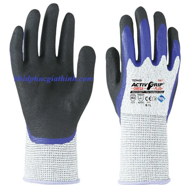GĂNG TAY CHỐNG CẮT & CHỐNG DẦU TOWA ACTIVGRIP OMEGA PLUS 541 NHẬT BẢN