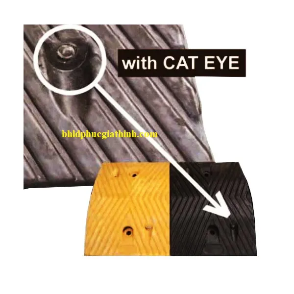 Gờ giảm tốc cao su có mắt mèo phản quang dài 100 (cm) x rộng 35 (cm) x cao 5 (cm)
