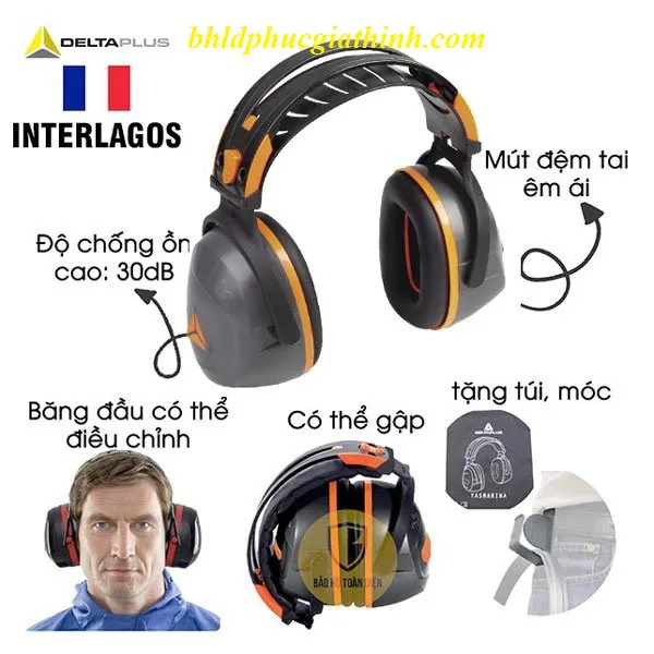 CHỤP TAI CHỐNG ỒN DELTA PLUS INTERLAGOS GIẢM ỒN 33DB