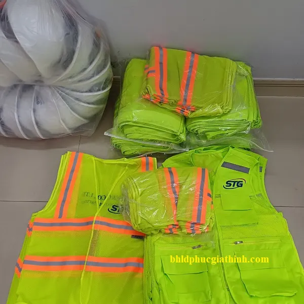 Áo bảo hộ ghi lê phản quang vải Ford cao cấp 6 túi