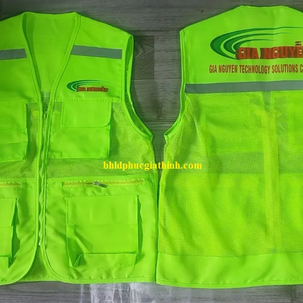 Áo bảo hộ ghi lê phản quang vải Ford cao cấp 6 túi