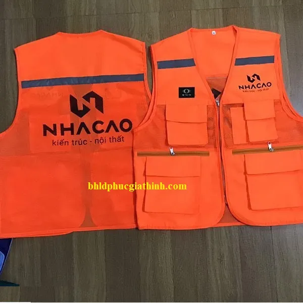 Áo bảo hộ ghi lê phản quang vải Ford cao cấp 6 túi