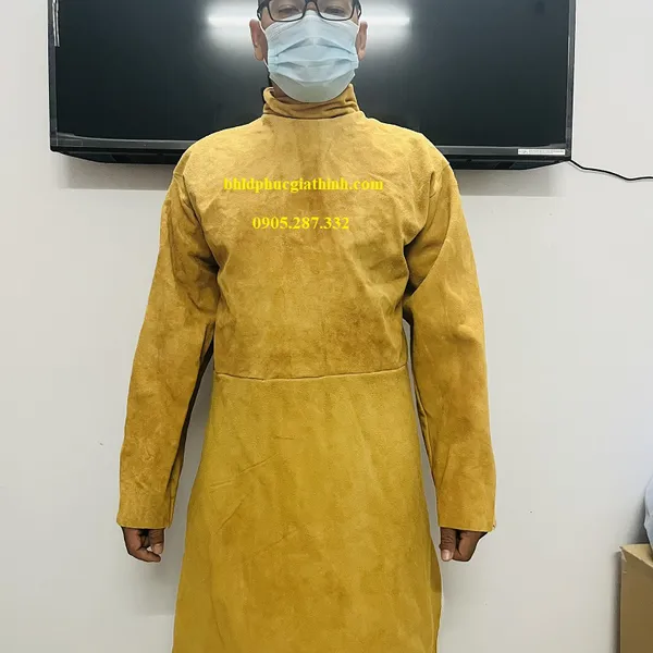 Áo khoát da bò chịu nhiệt dùng cho thợ hàn