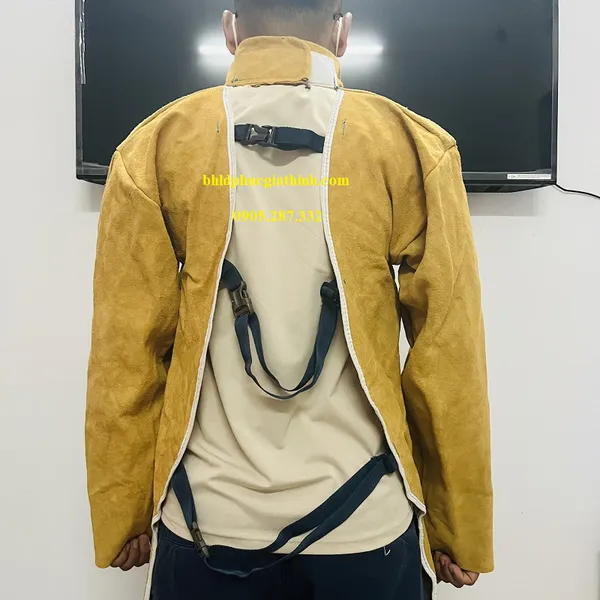 Áo khoát da bò chịu nhiệt dùng cho thợ hàn