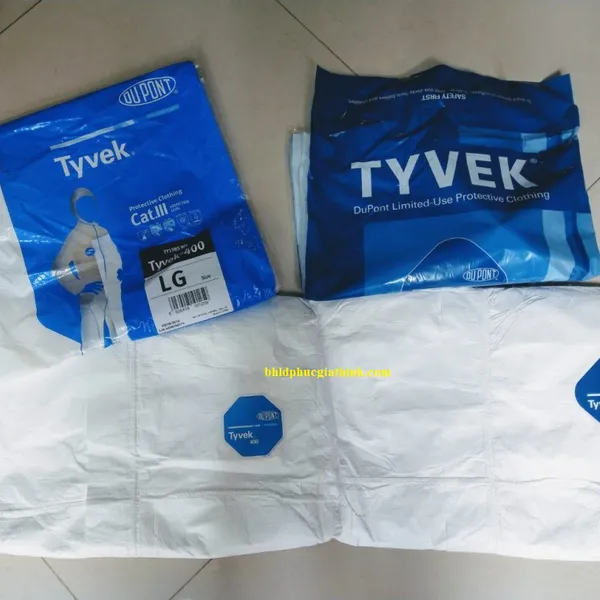 Bộ áo liền quần phòng dịch chống hoá chất Dupont Tyvek 400
