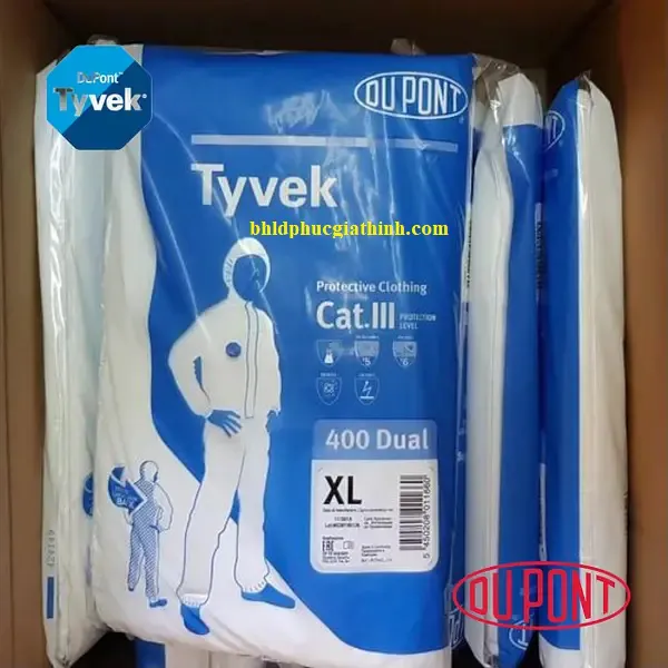 Bộ áo liền quần phòng dịch chống hoá chất Dupont Tyvek 400