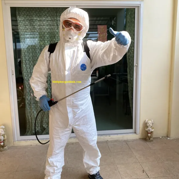 Bộ áo liền quần phòng dịch chống hoá chất Dupont Tyvek 400