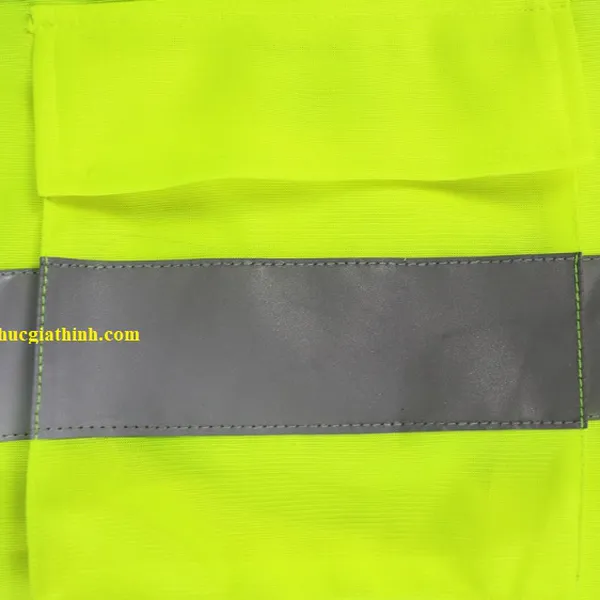 Áo lưới vải Palize 4 túi hộp màu xanh chuối phản quang Poly sáng cao 5cm