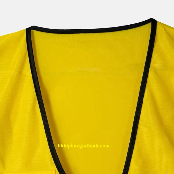 Áo lưới vải Palize 4 túi hộp màu vàng phản quang Poly sáng cao 5cm