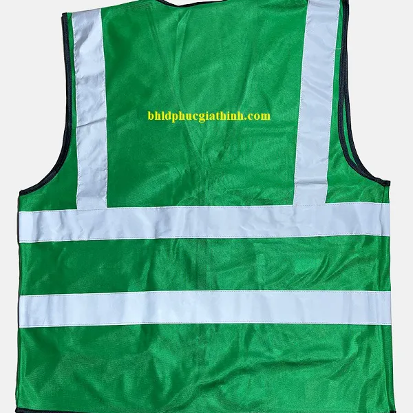 Áo lưới phản quang vải Palize 4 túi hộp màu xanh lá