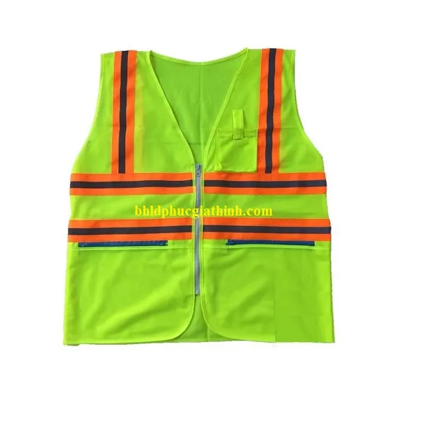 Áo lưới phản quang 3 dây kéo có túi