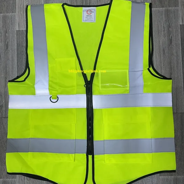 Áo lưới phản quang cao cấp có túi