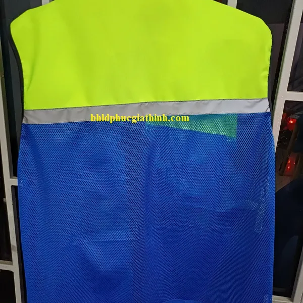 Áo bảo hộ Ghi lê phản quang 4 túi hộp vải Ford phối màu