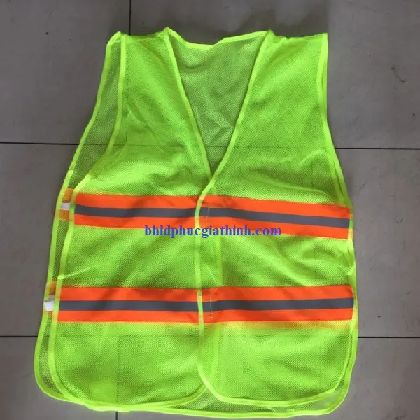 Áo lưới 4 sọc phản quang thun 2 bên