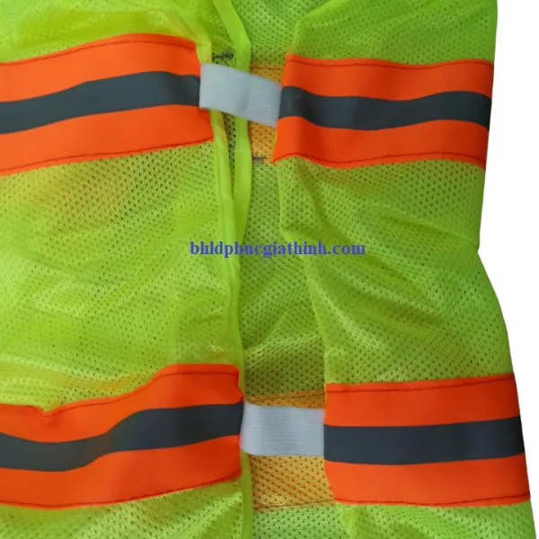 Áo lưới 4 sọc phản quang thun 2 bên