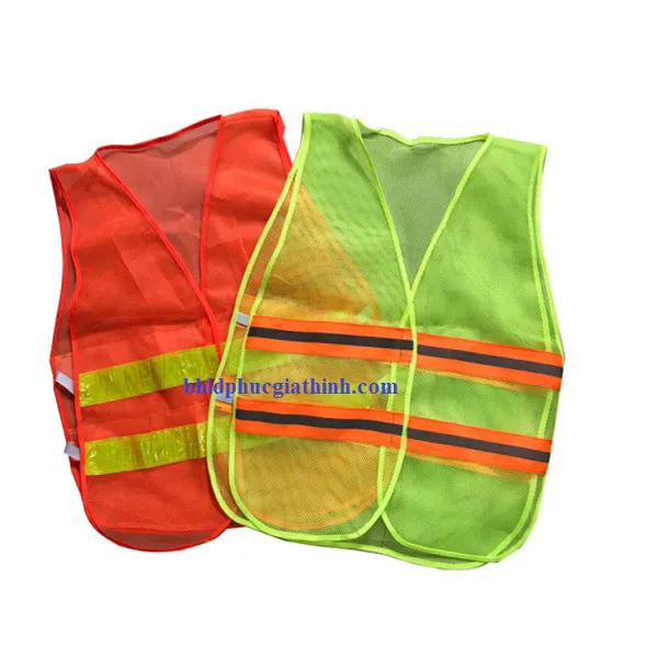 Áo lưới 4 sọc phản quang thun 2 bên