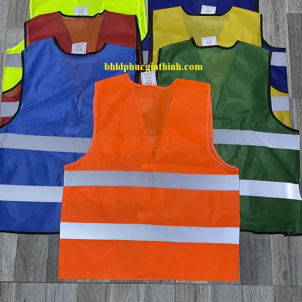 Áo lưới phản quang cao cấp 2 sọc phản quang ngang