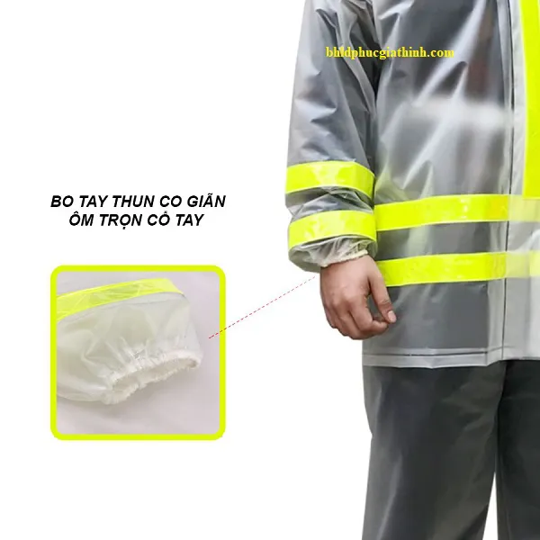 Áo mưa bộ RANDO cao cấp chất liệu PVC may phản quang