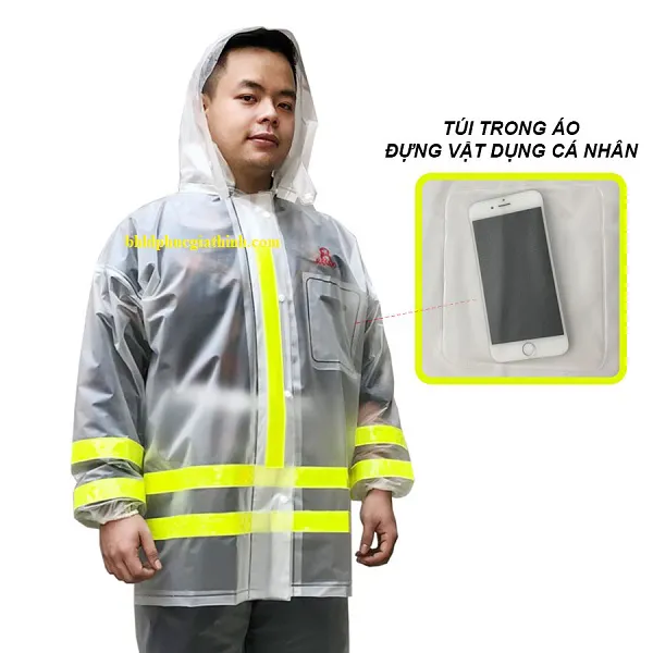 Áo mưa bộ RANDO cao cấp chất liệu PVC may phản quang