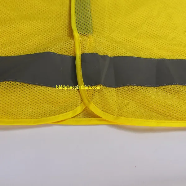 Áo lưới polyester phản quang màu vàng kiểu 3M thoáng mát