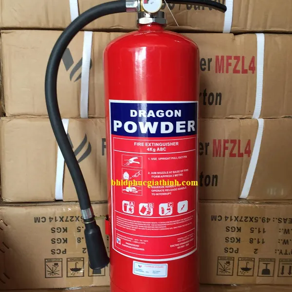 Bình chữa cháy 4kg thương hiệu Dragon MFZL4 loại bột ABC có tem kiểm định