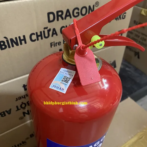 Bình chữa cháy 4kg thương hiệu Dragon MFZL4 loại bột ABC có tem kiểm định