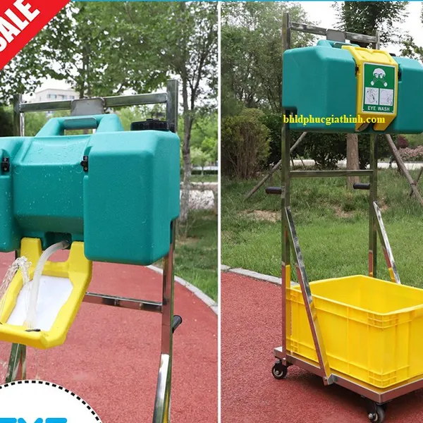 Bồn rửa mắt khẩn cấp di động 9 gallon HAWS 7501 kết hợp với xe đẩy Inox