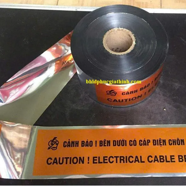 Cuộn Cảnh Báo Bên Dưới Có Cáp Điện Chôn Ngầm dài 500m chất liệu PET