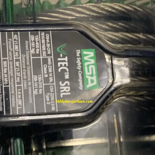 Cuộn dây cáp thép hãm tự động 6m MSA V-TEC 63306-00AEU chính hãng