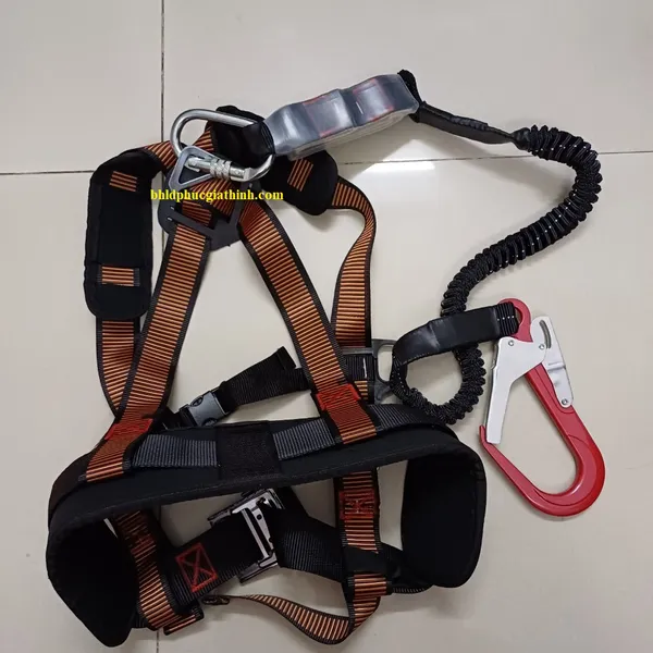 Dây an toàn bán thân kiểu Hàn Quốc giảm xóc 1 móc nhôm có đệm lưng