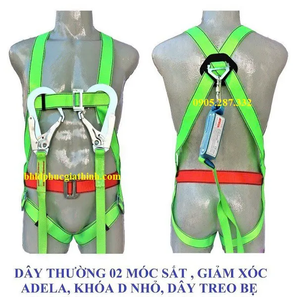 Dây an toàn toàn thân 2 móc sắt giảm xóc Adela có kiểm định