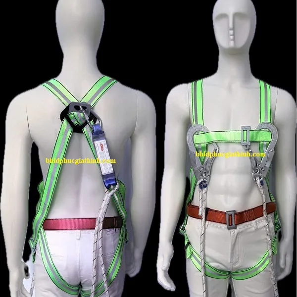 Dây an toàn toàn thân có phản quang 2 móc sắt giảm xóc Adela
