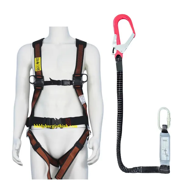 Dây đai an toàn toàn thân 1 móc nhôm giảm xóc Hàn Quốc dây treo thun đàn hồi
