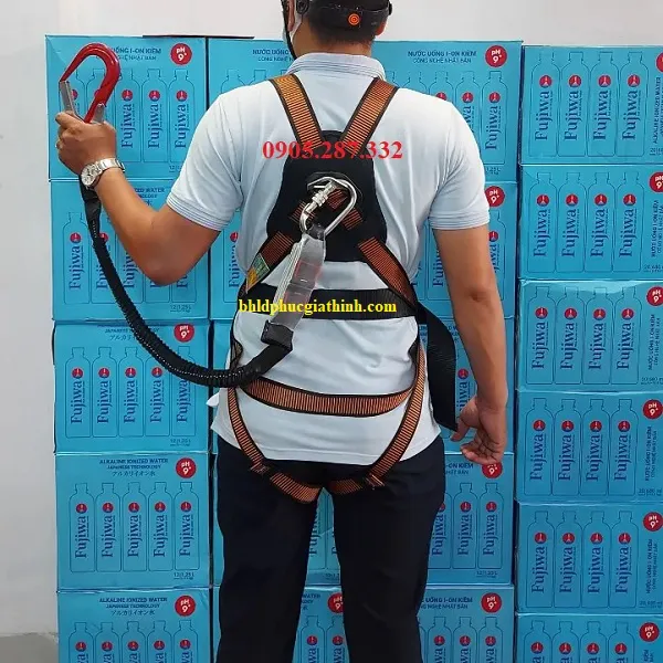 Dây đai an toàn toàn thân 1 móc nhôm giảm xóc Hàn Quốc dây treo thun đàn hồi