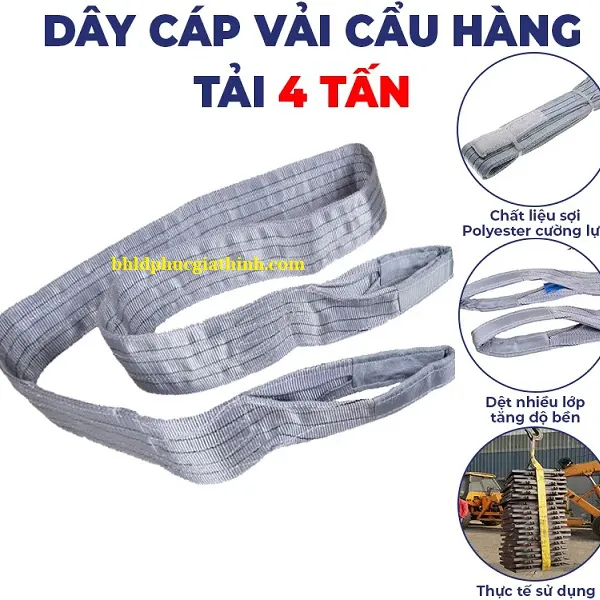 Dây cáp vải 4 tấn bản rộng 100mm Gorilla chất liệu Polyester cường lực
