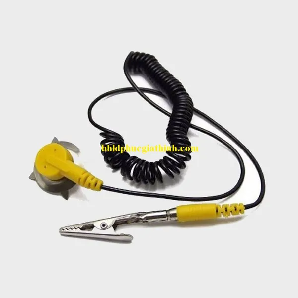 Dây xoắn tiếp đất dài 1.8m vàng đen chống tĩnh điện