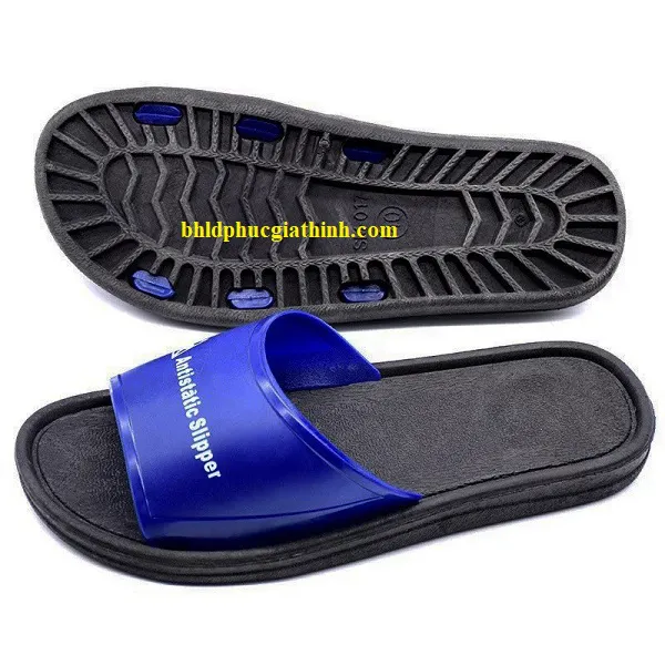 Dép PVC xanh đen chống tĩnh điện dùng trong phòng sạch