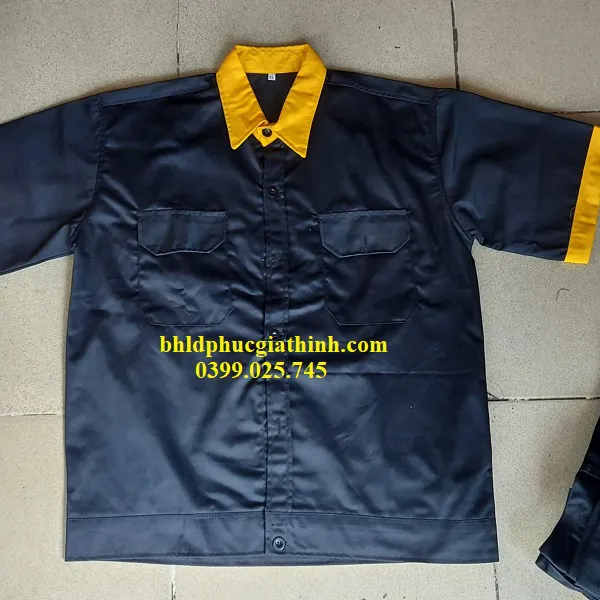 Quần áo đồng phục vải Kaki 65/35 tối màu phù hợp sử dụng trong sửa chữa Ô tô