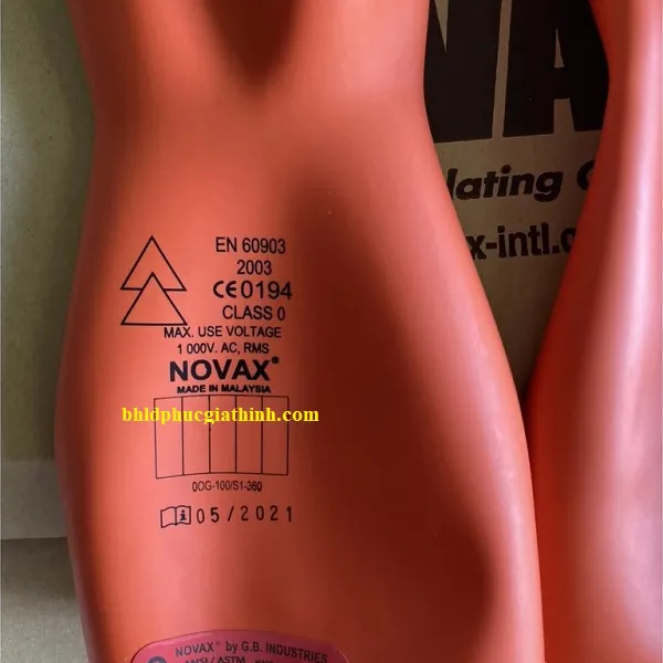 Găng Tay Cao Su Cách Điện 1000V Class 0 dài 360mm Novax Malaysia