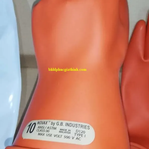 Găng tay cao su cách điện 500V Novax Class 00 dài 280mm Malaysia