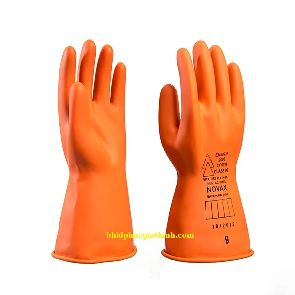 Găng tay cao su cách điện 500V Novax Class 00 dài 360mm Malaysia