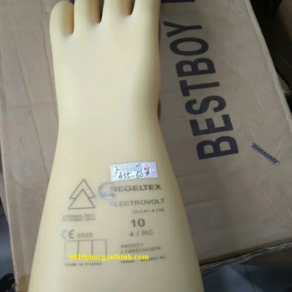 Găng tay cao su cách điện cao áp 26.5KV Class 3 Regeltex Pháp