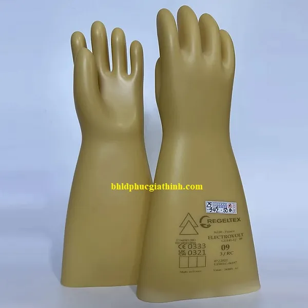 Găng tay cao su cách điện cao áp 26.5KV Class 3 Regeltex Pháp